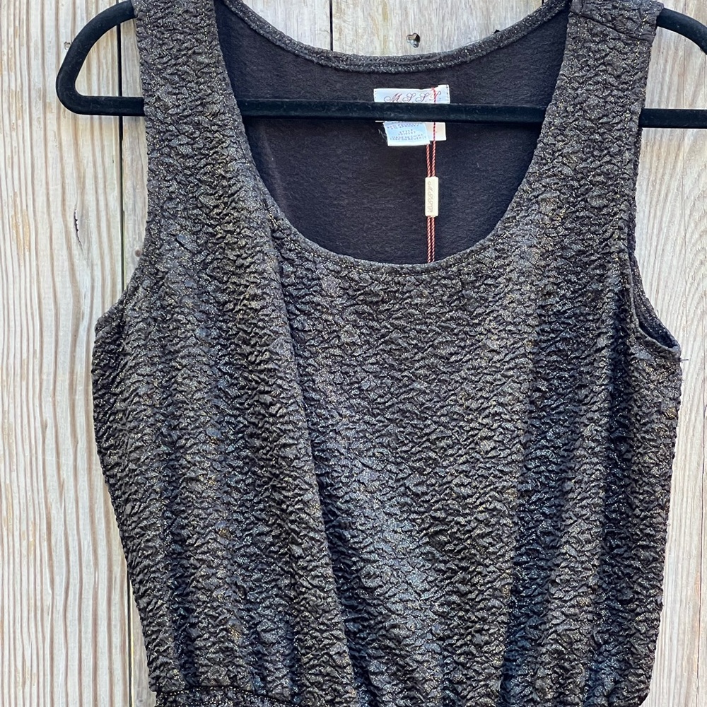 NWT MSSP Black Gold Sleeveless Dress Sz Large - Picture 2 of 8